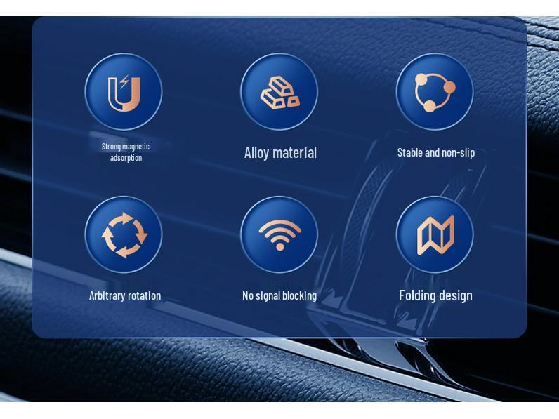 Metal Dual-Folding Dashboard Car Navigation Phone Holder