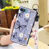 Anti-knock Wrist Strap Phone Case For Itel A25/A35/A25 Pro Ring Back Cover Silicone Dirt-resistant Phone Holder Flower