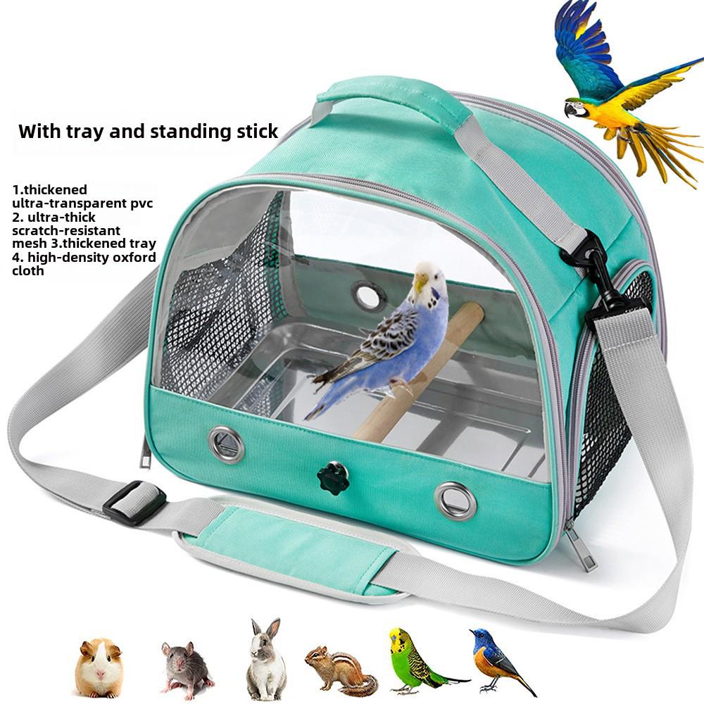 Portable Black Phoenix Hamster & Bird Carrier: Foldable, Crossbody Bag for Small Pets and Parrots