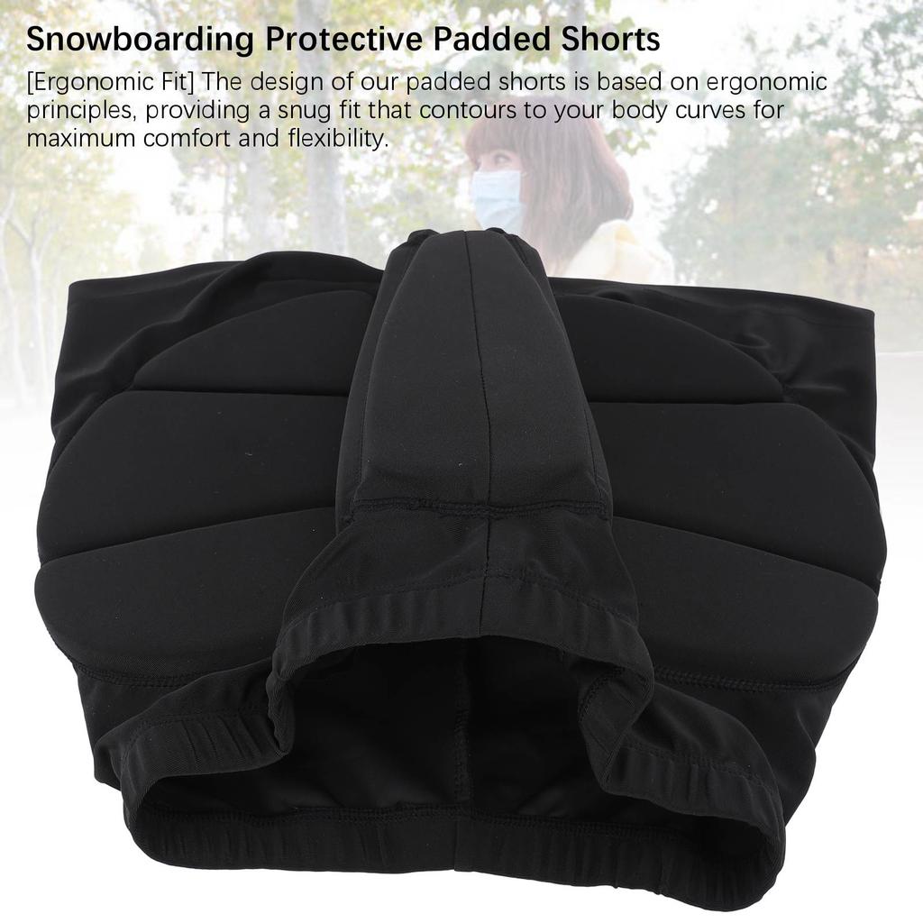 Skiing Protective Padded Shorts Impact Resistant Breathable Sweat Wicking Ergonomic Butt Protector F