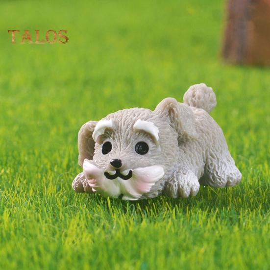 4 шт. миниатюрные фигурки щенков, украшение в виде мини-шнауцера, украшение на приборную панель автомобиля, статуя собаки из смолы для сада фей, бонсай, офисный стол