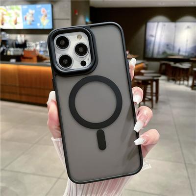 Роскошный магнитный прозрачный матовый чехол Magsafe для iPhone 14 Pro Max, чехол для телефона iPhone 12 13 14 Plus, защитный чехол для объектива