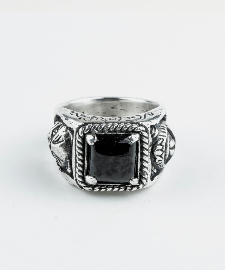 Sheen666 Crazy Cat Onyx Silver Ring (Type A)