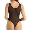 Womens One-Piece Sleeveless Front Zippered High Cut Thong Teddy Lingerie Leotard Bodysuit