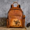 Top Grain Cowhide Retro Large Capacity Women's Backpack, Vegetable Tanned Leather Shoulder Bag, Handmade and Practical.