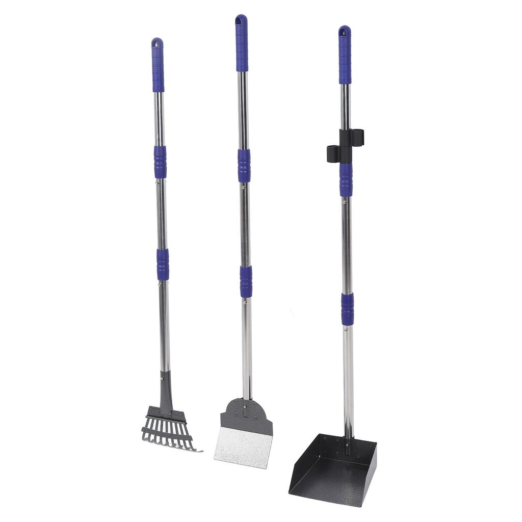 Совок для уборки собачьих экскрементов, регулируемый поднос с длинной ручкой, набор граблей, портативный совок для удаления отходов домашних животных