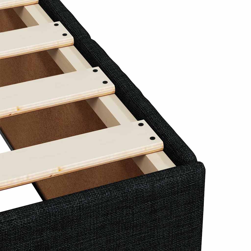 Box Spring Bed with Mattress Black 90 x 190 cm Fabric