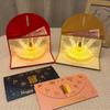 3D Pop-Up Поздравительная открытка Красный конверт на День Рождения Может вместить 1-20 Банкнот Обложка с золотым тиснением Новогодний Денежный Красный Конверт Складной Золотой