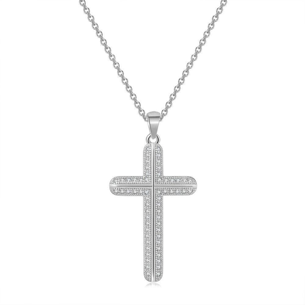 ZHOUYANG Pendants Necklace For Women Classic Cross Choker Chain Zircon Light Gold Women's Necklaces Jewelry N051