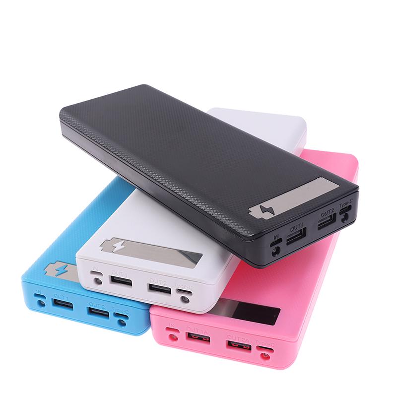 Practical Power Bank Shell Charger Box Dual Usb Diy Lcd Display 10X18650 Battery Case
