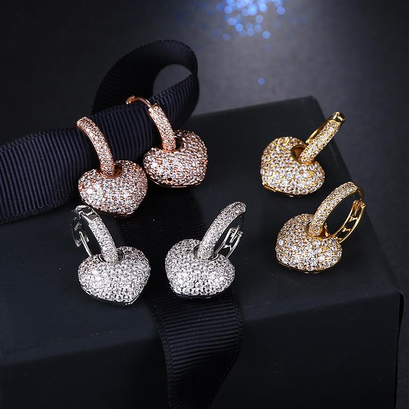 Европейские и американские хиты продаж – серьги-сердечки из циркона в форме персика – простые, креативные, модные женские серьги