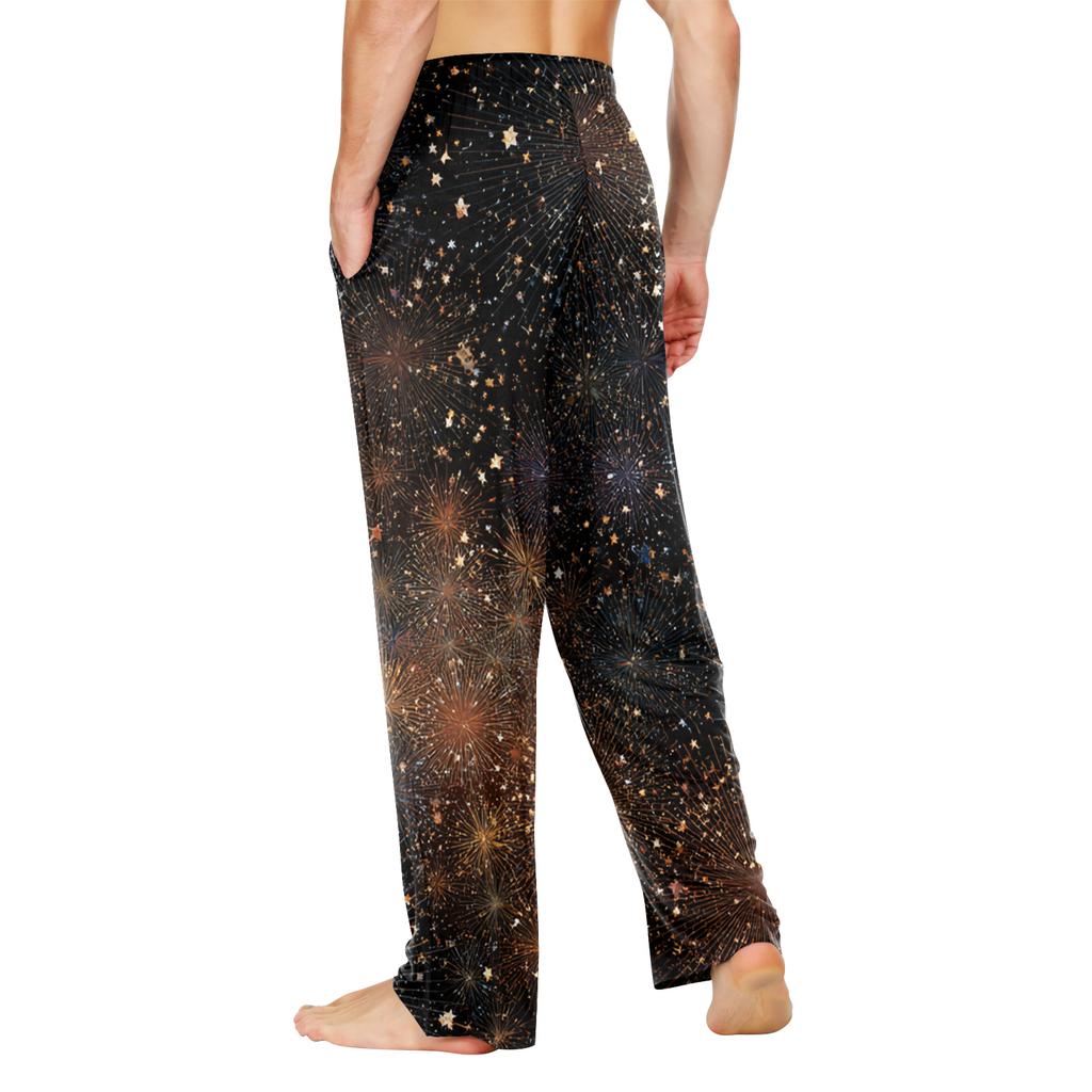 Мужские домашние мягкие пижамные штаны со шнурком и карманами, повседневные спортивные штаны