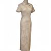 New Chinese retro improved 1 summer elegant gentle waist and thin high-end dress cheongsam split skirt
