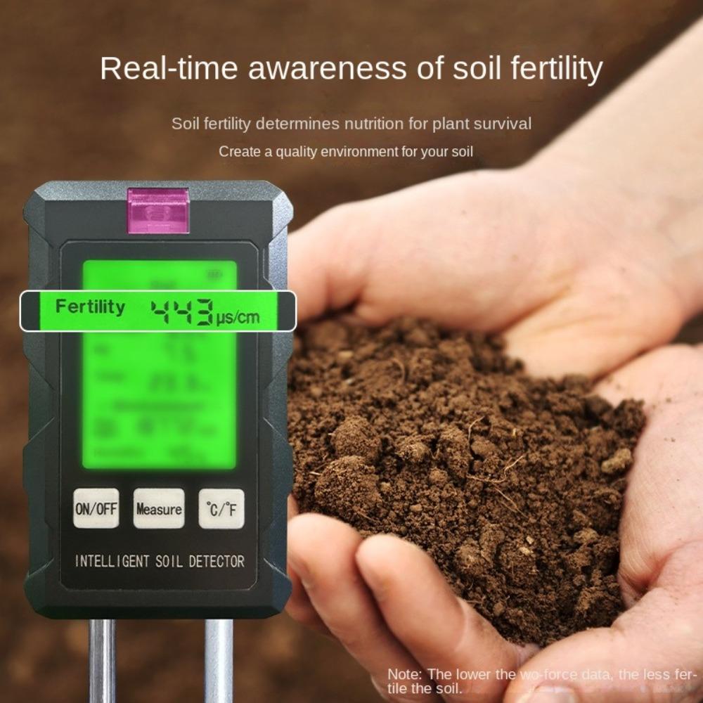 6-in-1 Soil Fertility Detector LCD Screen Garden Soil Analyzer  for Farm Soil Check