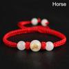 1PC Wristband Red Rope Zodiac Signs Luminous Stone Braided Bracelets Handmade Lucky Unisex