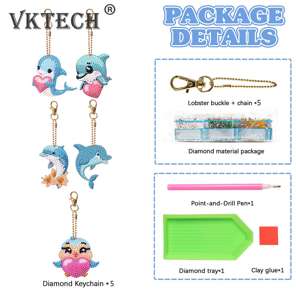 5 шт. Двусторонний брелок для алмазной живописи, Алмазная мозаика специальной формы, Искусство и ремесло, Сделай сам, Брелок со стразами, Подвесные украшения, Подарок