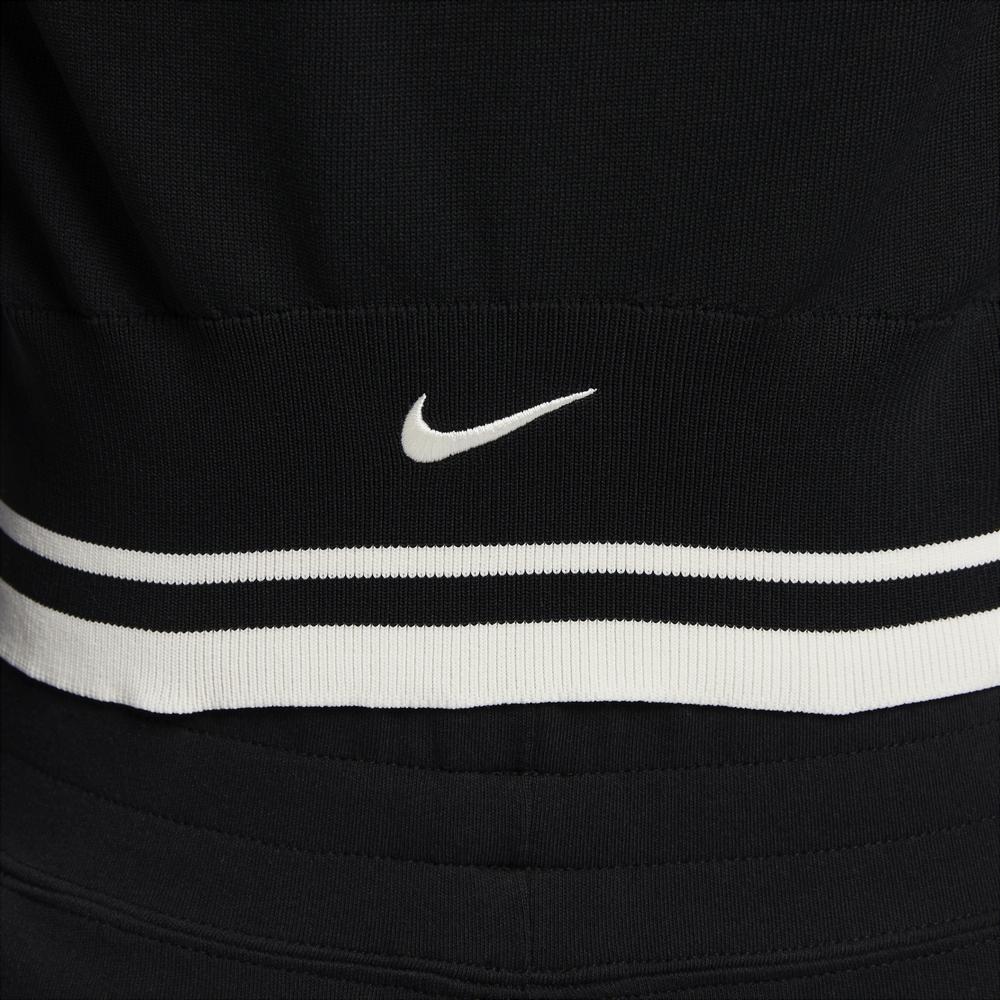 Nike Спортивная одежда Полосатый вышитый мягкий трикотажный топ с длинным рукавом женские топы черного цвета FN2145-010