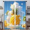 Fruit Pineapple Kitchen Curtains for Living Room Halloween Decoration Tulle for Bedroom Partition Shades Blackout Curtain Camera