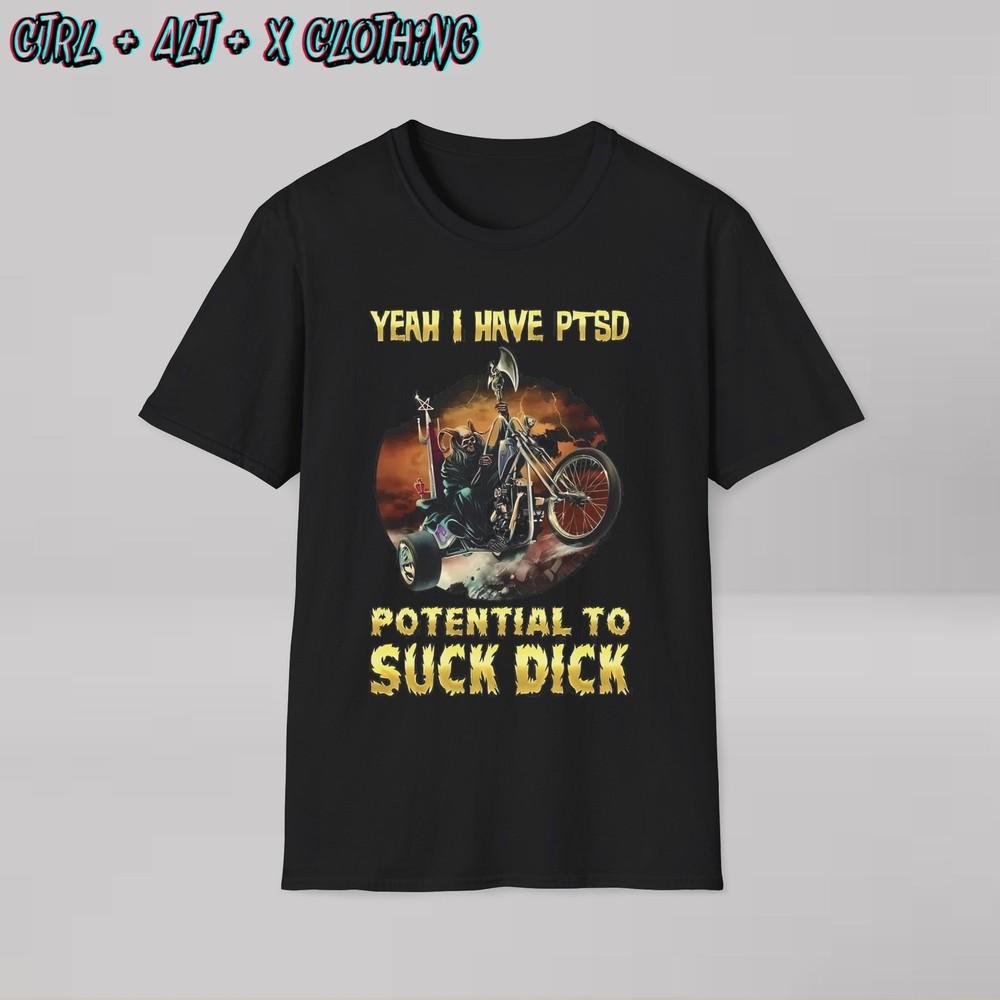 Yeah I have PTSD Gay LGBTQ Shirt funny Novelty skeleton cotton Unisex T-Shirt