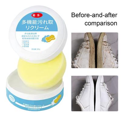 Крем для чистки обуви с губкой-ластиком Многофункциональная паста для удаления пятен Глубокоочищающий крем для удаления пятен со щеточкой