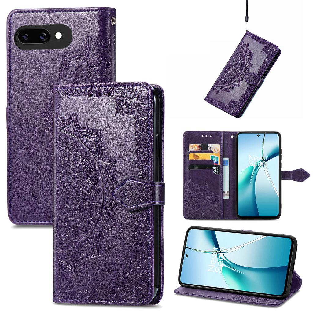 For Google Pixel 9a Wallet Case Mandala Flower Leather Phone Cover Stand