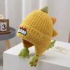 Зимняя теплая детская шапка для защиты ушей 3D динозавр детские наушники шапка мультяшная шапочка для малышей вязаная шерстяная шапка 2-6 лет детская шапочка