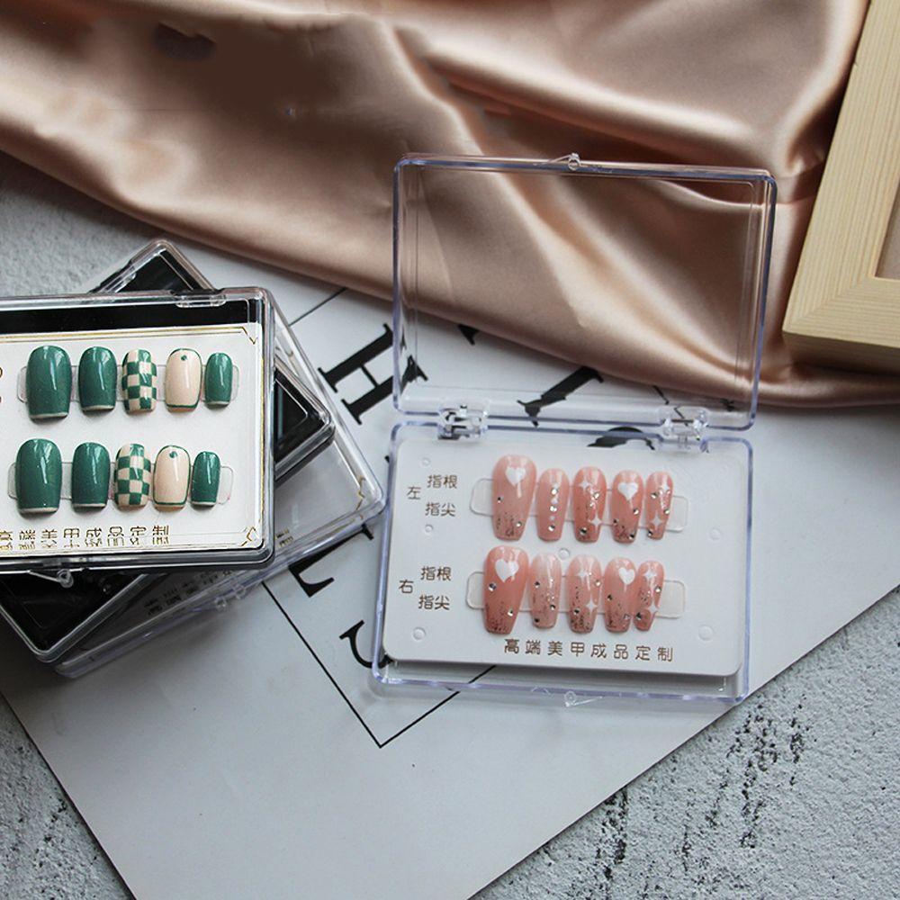 Полка для хранения ногтей, прозрачная квадратная откидная коробка, контейнер для демонстрации типсов, органайзер для накладных ногтей