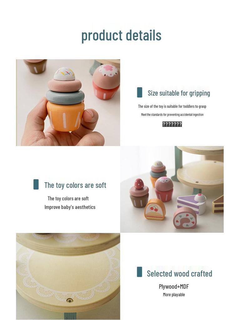 Children's Royal Tea Party Playset: Interactive Double-Layer Cake Stand & Educational Toy