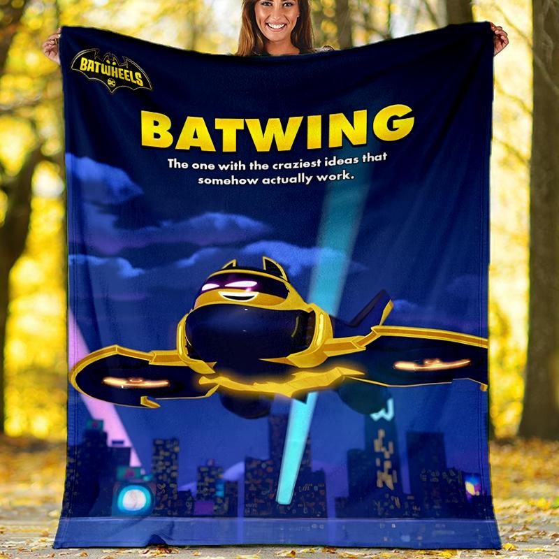 Batwheels Theme Printed Blanket Perfect For Couch Bed Travel Outdoor Use Machine Washable Cozy Durable
