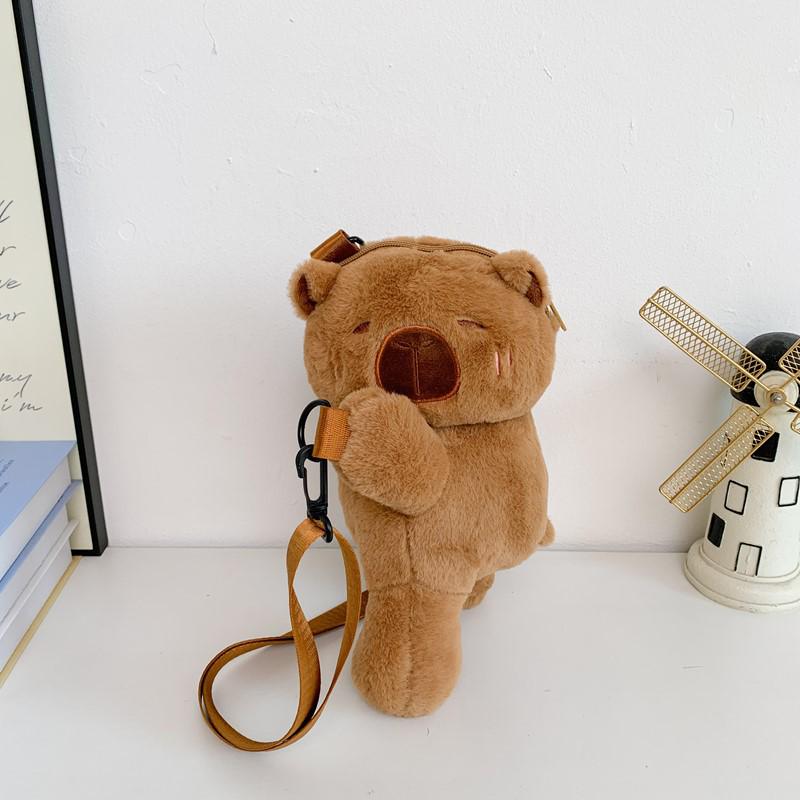 2025 Милый плюшевый пушистый рюкзак через плечо для маленьких девочек