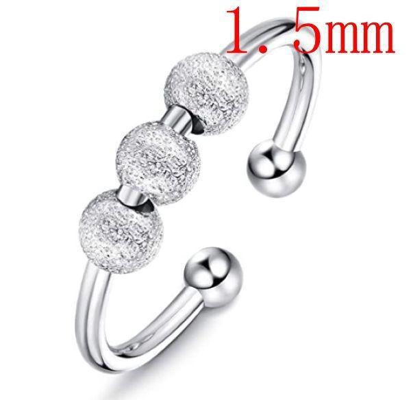 Двухслойное вращающееся круглое кольцо с бусинами для женщин, кольцо для снятия тревоги для женщин