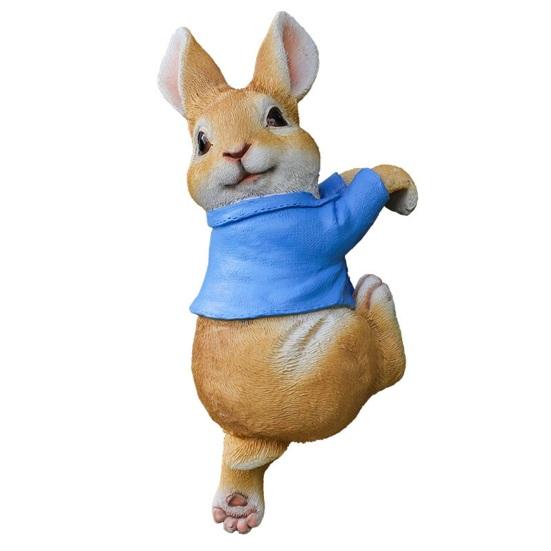 Practical Anti-fading Resin Rabbit Statue Climbing Sculpture Flower Pot Pendant Home Decor