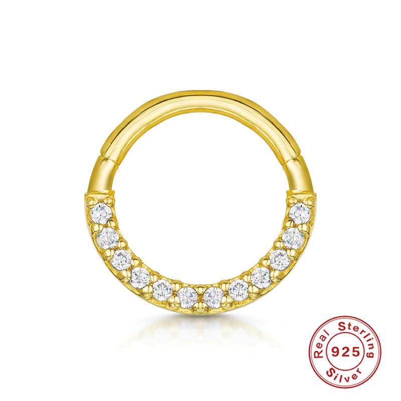 Серьги для пирсинга хряща в носу S925 пробы с открытым кольцом, бесшовные модные серьги для носа