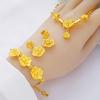 Luxury 24K 9999 Pure Gold Real Gold Women's Necklace Wedding Flower Pendant Flower Bracelet