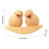 Funny Duck Gift Mini Duck Desktops Decorations 2Pcs Wood Ornament Set Couple Small Statue Decorations