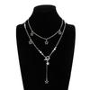 Fashion New Style Sexy Star Pendant Necklace with Rhinestones - Stylish Starburst Lockbone Chain for Fashion - conscious Girls and Women