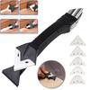 3 In 1 Multi Functional Glue Scraper for Wall Trimming and Seam Smoothing with Five Scraping Heads Included