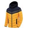Winter European Size Men's Cotton-padded Coat, Casual Trendy Hooded Jacket, Men's Warm and Fashionable Color-blocked Cotton-padded Jacket