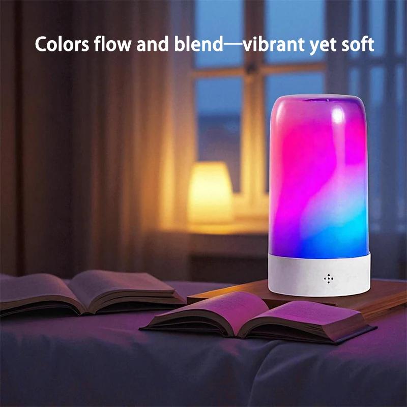 Touch Control RGB Bedside Lamp Dimmable USB Color-Changing Cozy Mood Lamp Fantasy Color Lamp for E-sports Events