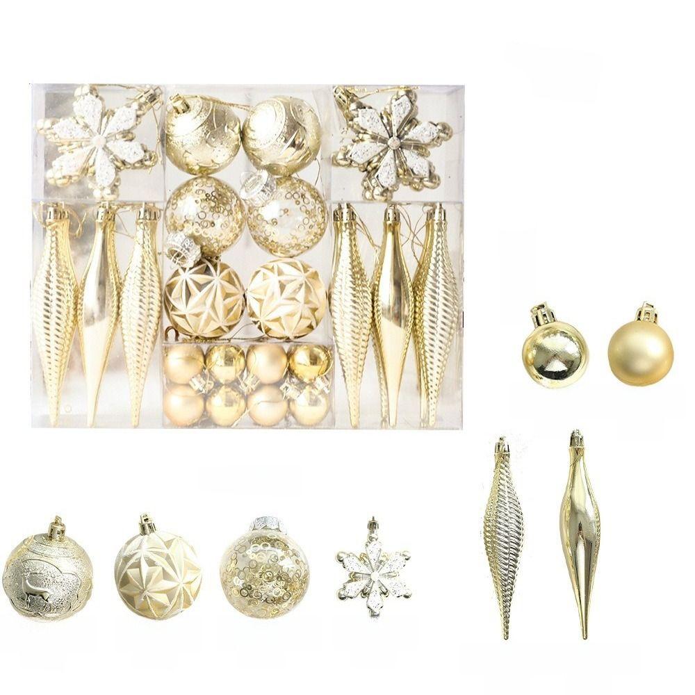 40PCS Colored Assorted Christmas Ball Ornaments Set Shatterproof Christmas Spheres Pendant New Year