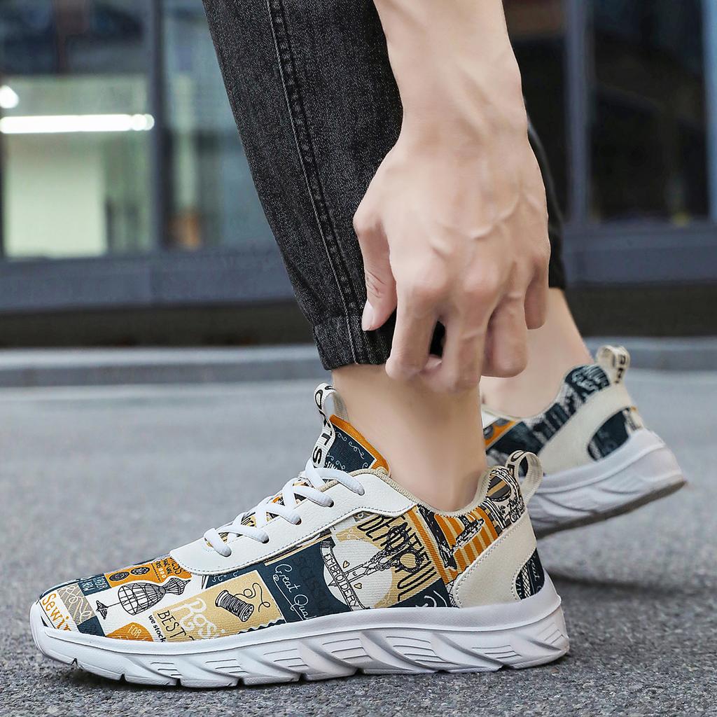 TUINANLE Мужские кроссовки, легкая повседневная обувь, кроссовки для бега с граффити, большие размеры 39-48, дышащая прогулочная мужская обувь