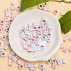 80Pcs 5.5mm * 3.5mm Square Acrylic Beads Arabic Beads Letter Spacing Beads DIY Bracelet Necklace Jewelry Making