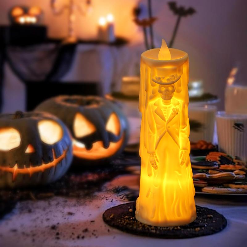 Halloween Bride Groom LED Candle Light for Halloween Party Home Bar Decoration Haunted House Horror Props Creative Wedding Gifts