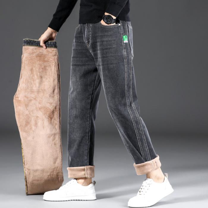 Мужские универсальные летние свободные джинсы, размер XL, деловой повседневный стиль, средне-высокая талия, высокая эластичность.