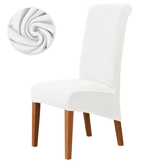 Универсальный чехол для обеденного стула с высокой спинкой, чехлы для стульев из эластичного бархата, чехлы для стульев с длинной спинкой для столовой, кухни, офиса