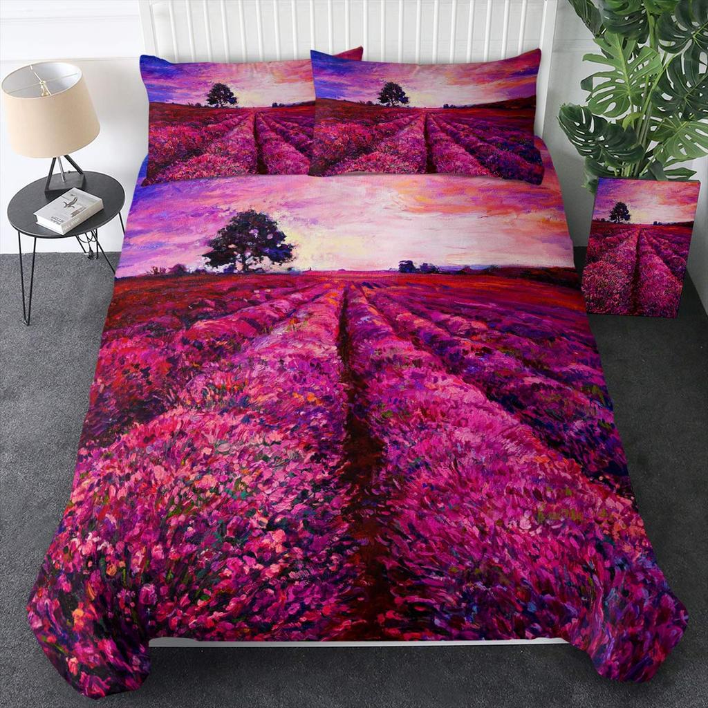 Shabby Chic Floral Duvet Cover Set Vintage Rose Butterfly Pattern Watercolor Flowers Bedding Set 2/3pcs,Botanical Comforter Sets