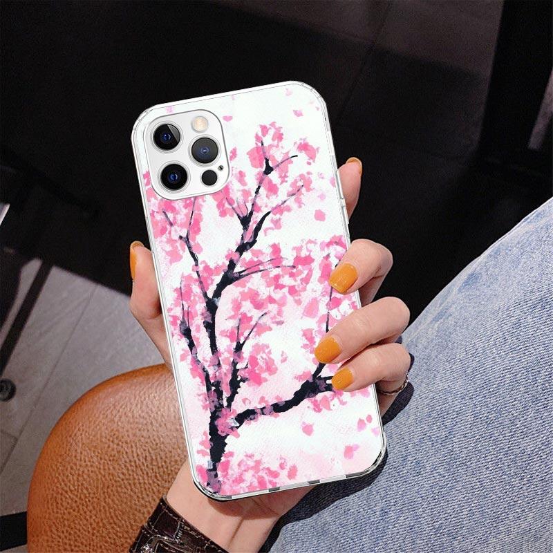 Cherry Blossom Tree Phone Case For iPhone 17 Air 16 Pro Max 16E 15 + 14 Plus 11 12 13 Mini 7 8 SE Gift Print Cover Fundas 16 Pro