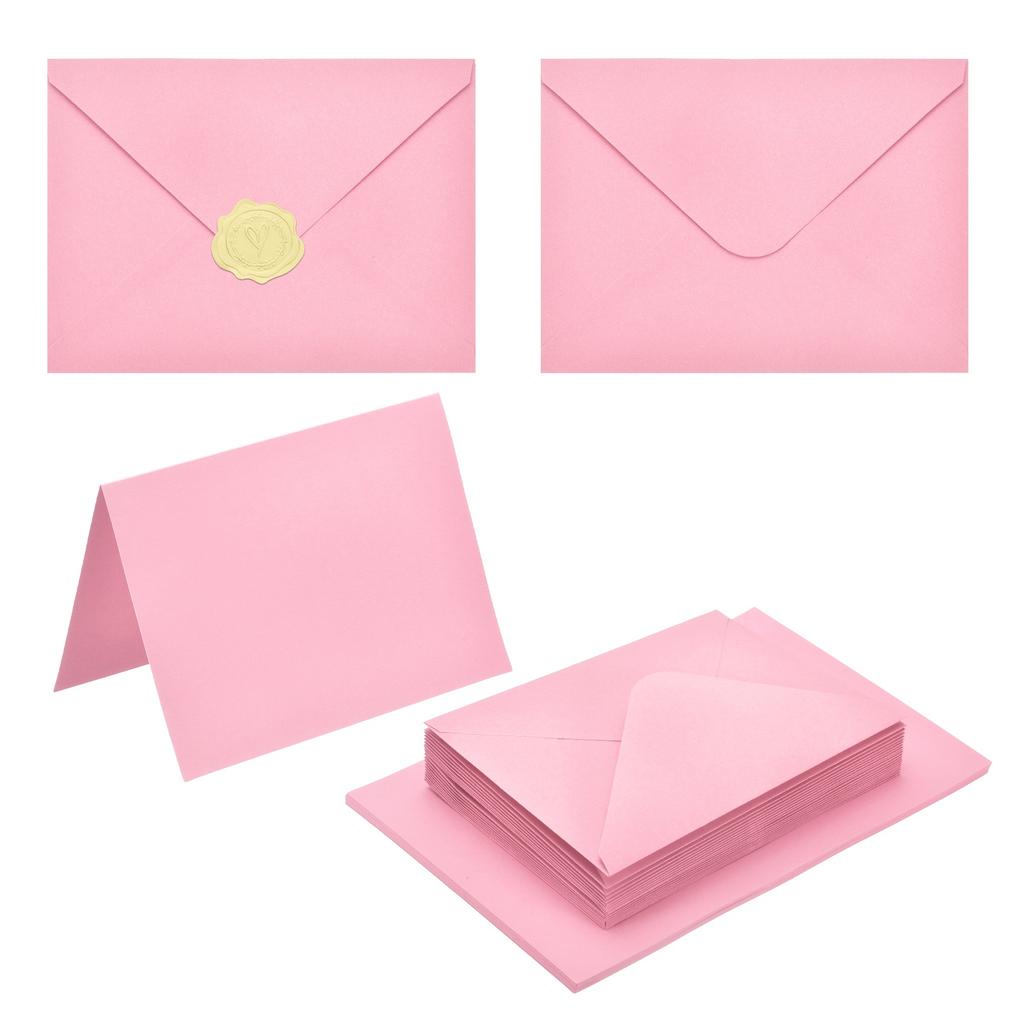 20Sets 4x6 Blank Cards and Envelopes V Flap A6 Envelopes with Cardstock & Gold Stickers for Greeting Cards Wedding Invitations