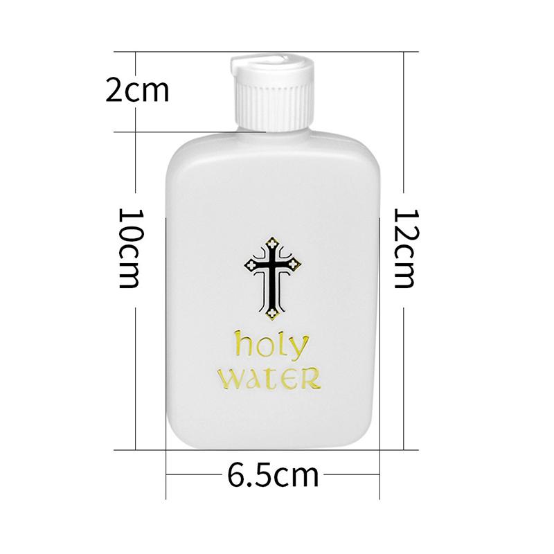 250/60/100Ml Refillable Holy Water Bottle Gold Cross Plastic Container With Screw Lid Christian Easter Party Church Supplies