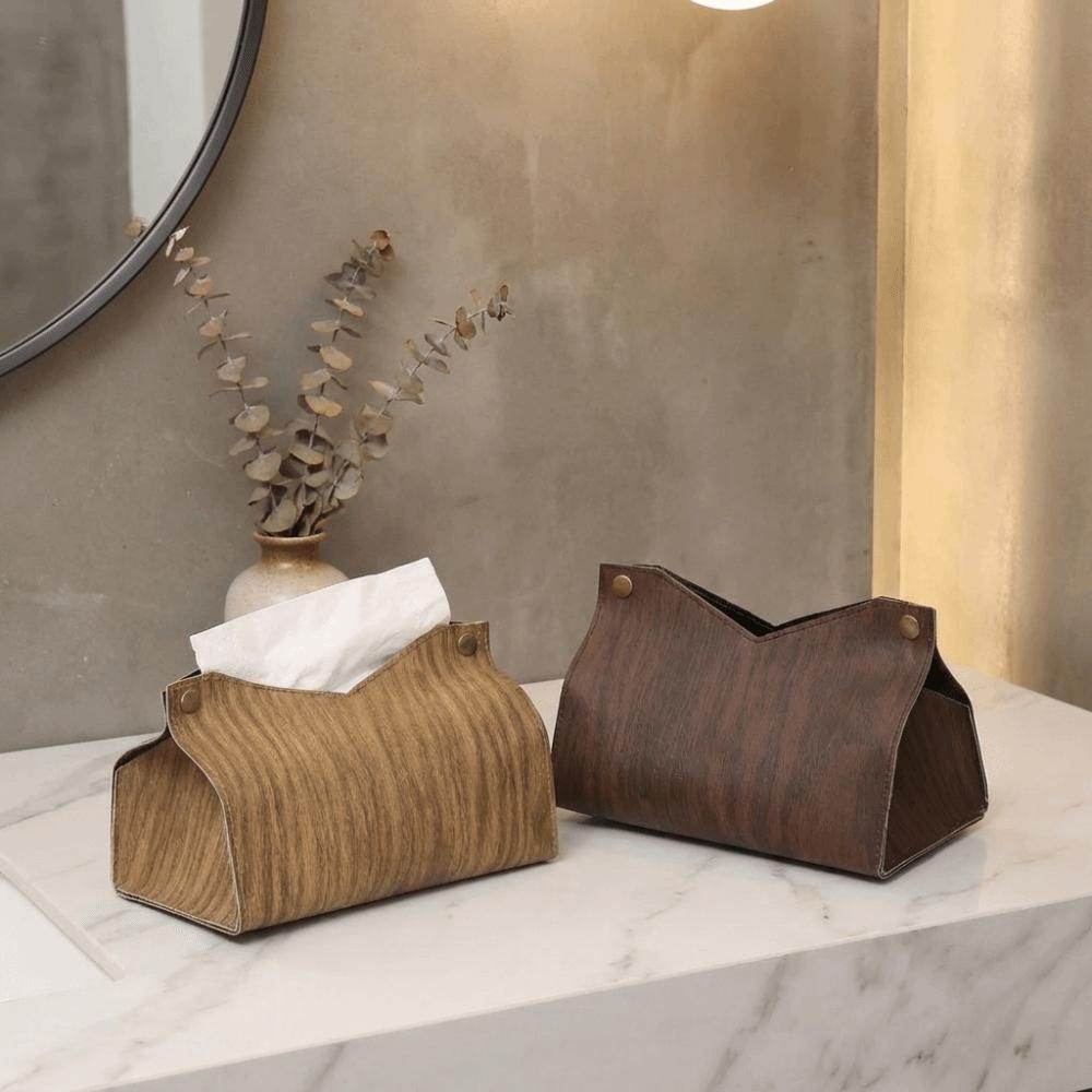 Waterproof PU Tissue Box Decorative Car Tissue Holder Kitchen Countertop